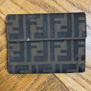 Fendi Black and Brown Monogram Wallet